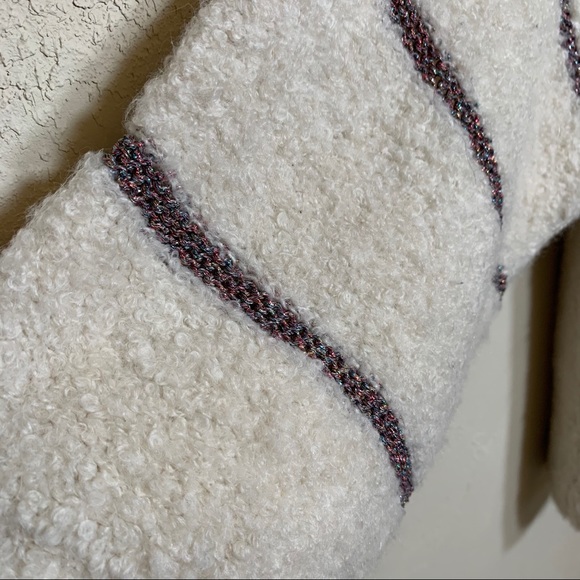 Leo & Sage Alpaca Wool Blend Metallic/Iridescent Stripes Sweater - Picture 7 of 10